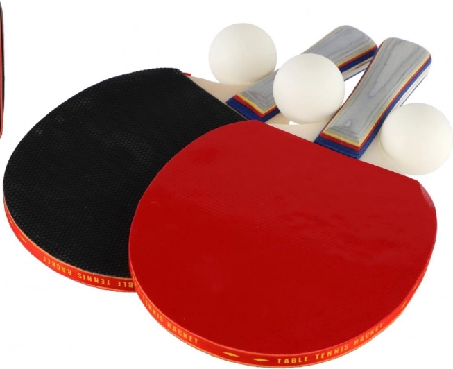 Pingpong készlet: 2 ütő + 3 labda tokban