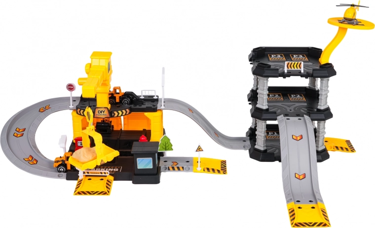 Háromszintes parkoló lehajtókkal