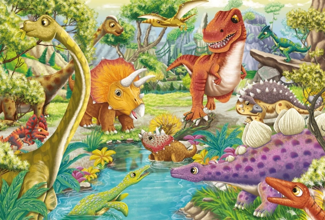 Dinoszauruszok puzzle szett 3x24 darabos