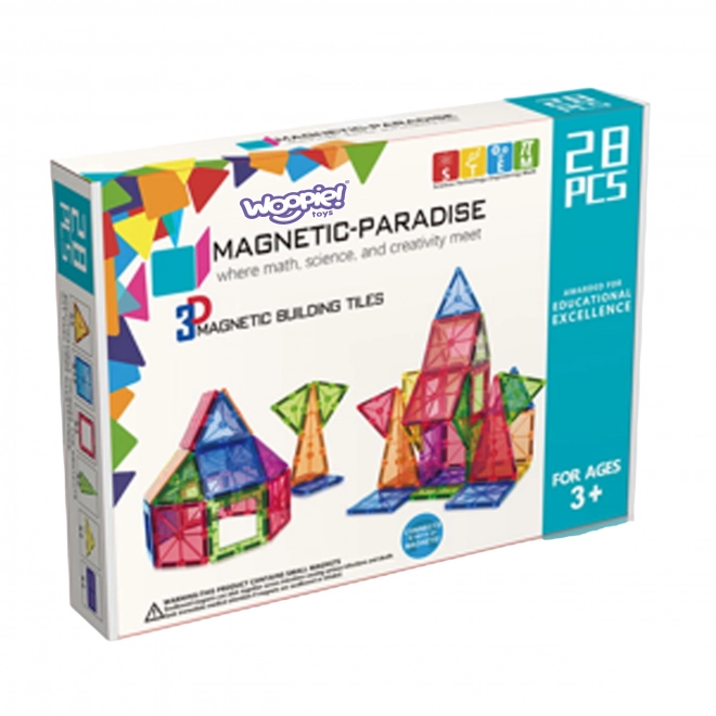 Woopie mágneses Montessori építő kockák 3D