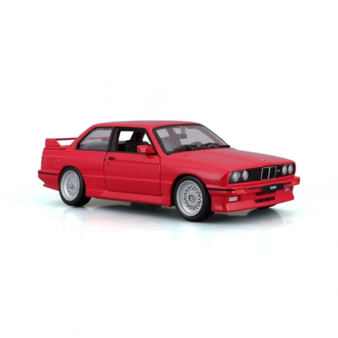 Bburago BMW 3-as sorozat M3 1988 piros modell autó