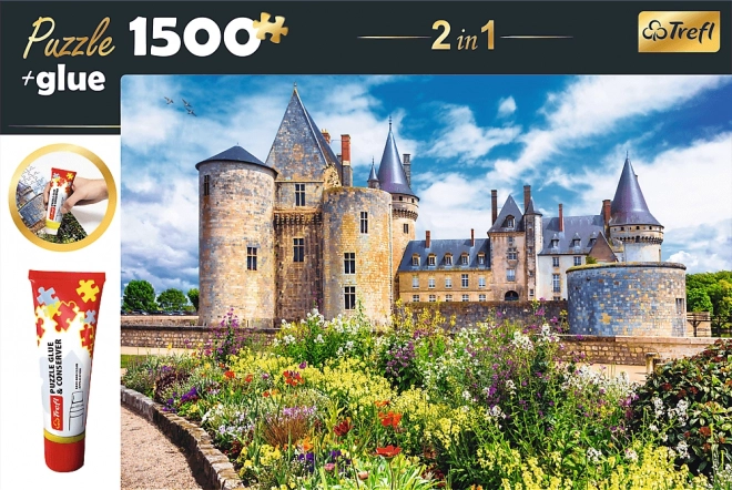 Zámok Sully-sur-Loire, Franciaország 2 az 1-ben puzzle 1500 darab + ragasztó