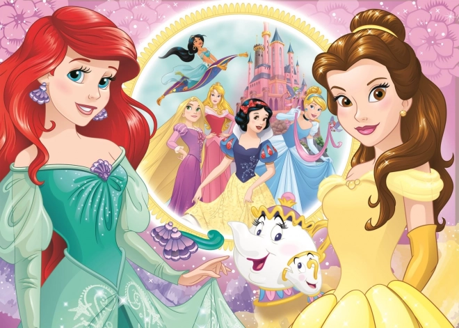 Disney Hercegnők csillámos puzzle - Bella és Ariel emlékek