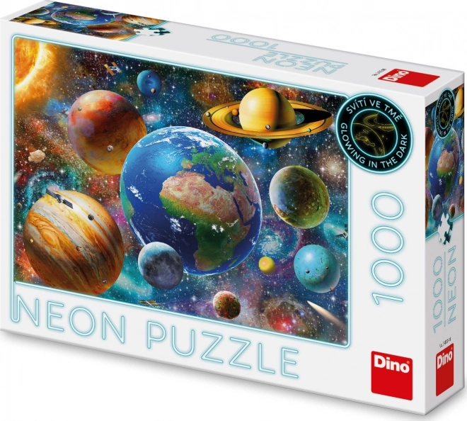 Neon világító puzzle bolygók 1000 darab