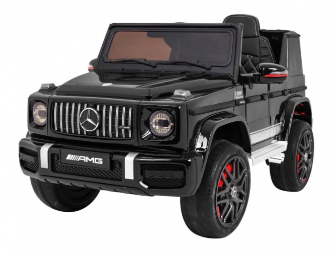 Mercedes AMG G63 gyerekeknek Lakk fekete + távirányító + MP3 LED + lassú indítás + EVA + biztonsági öv