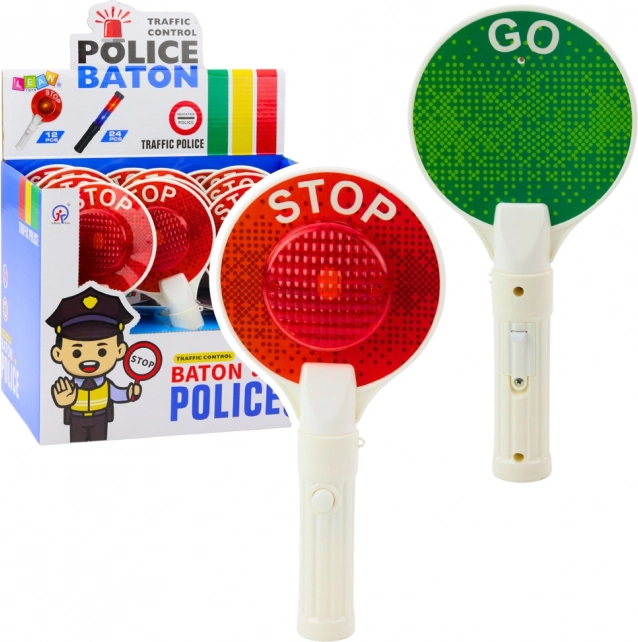 Gyerek rendőrségi jelző tárcsa STOP/GO fénnyel