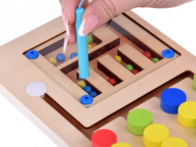 Fa Mágneses Montessori Játék Golyszikkal