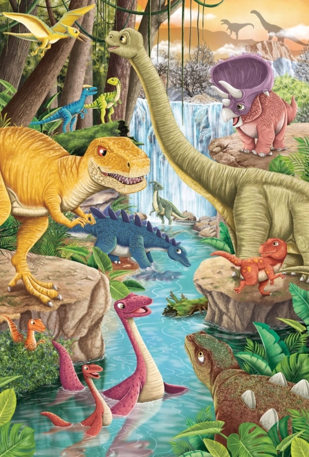 Dinoszauruszok puzzle szett 3x24 darabos