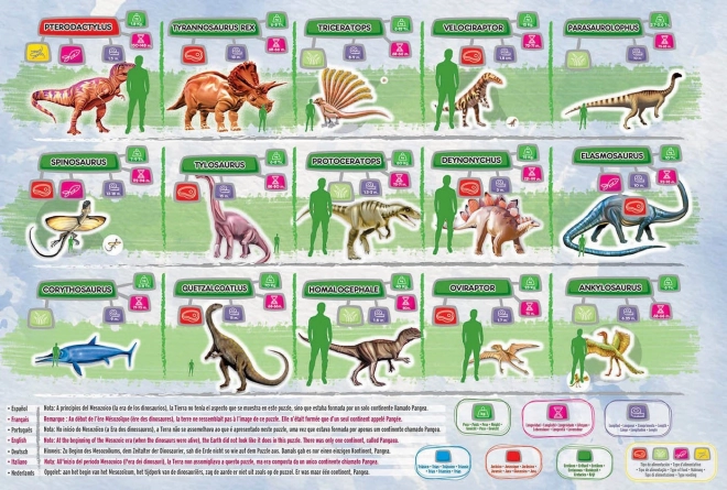 Dinoszaurusz térképes puzzle gyerekeknek