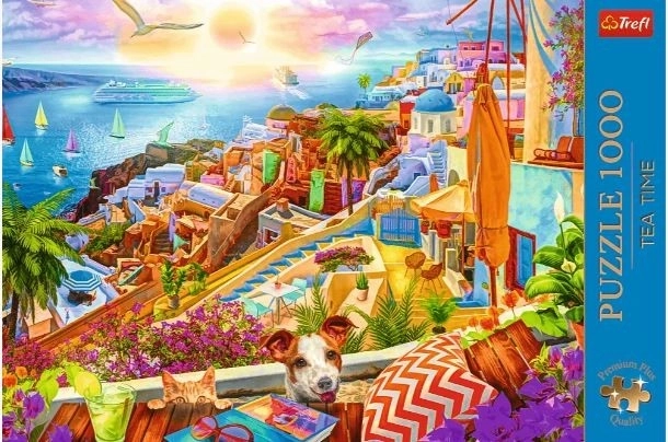 Puzzle 1000 darabos Premium Plus Santorini Látogatás