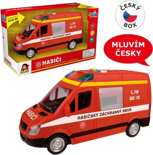 Lendkerekes tűzoltó furgon hanggal és fénnyel