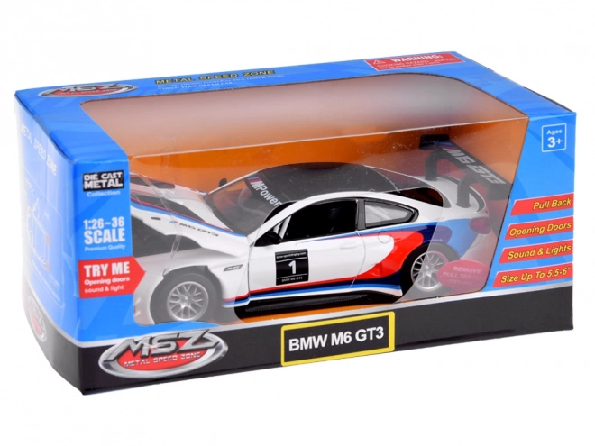 Sportautó modell BMW M6 GT3 1:32 méretarány