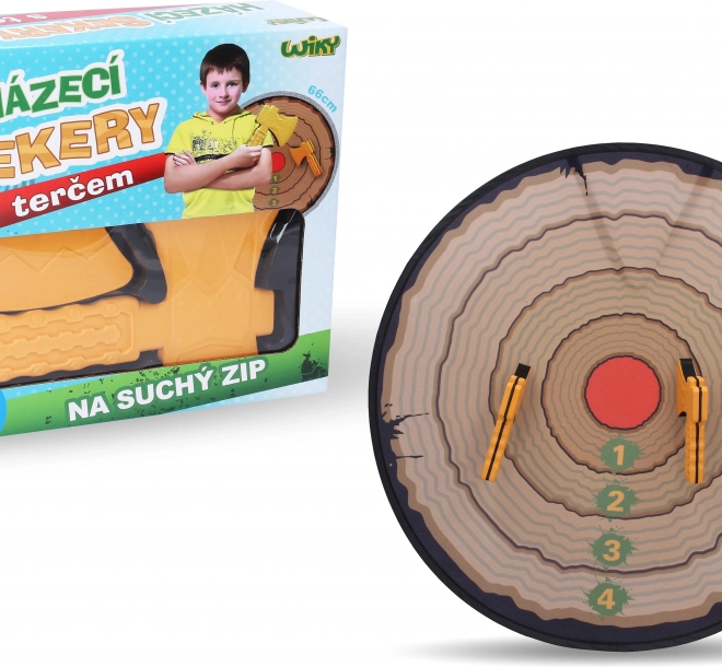 Nagy dobófejsze készlet céltáblával