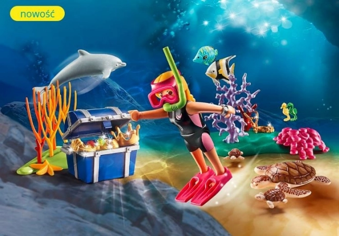 Playmobil családi szórakozás kincskereső búvár szett