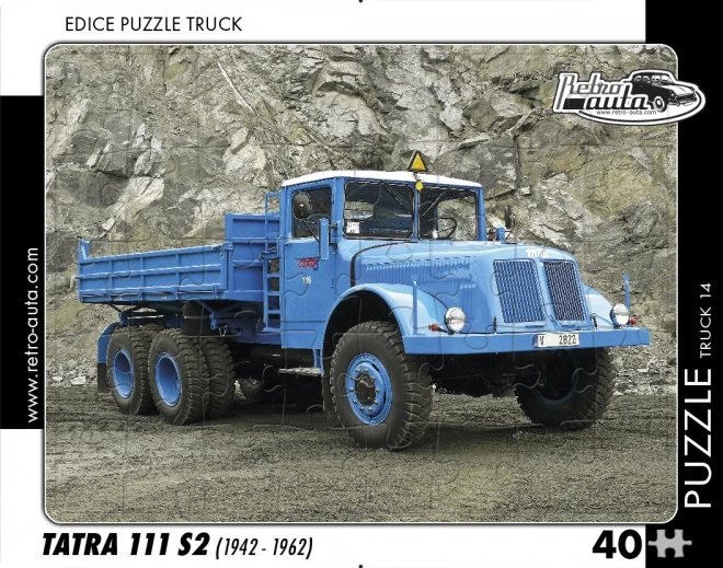 Retro autók puzzle: Tatra 111 S2 teherautó (1942-1962) 40 darabos