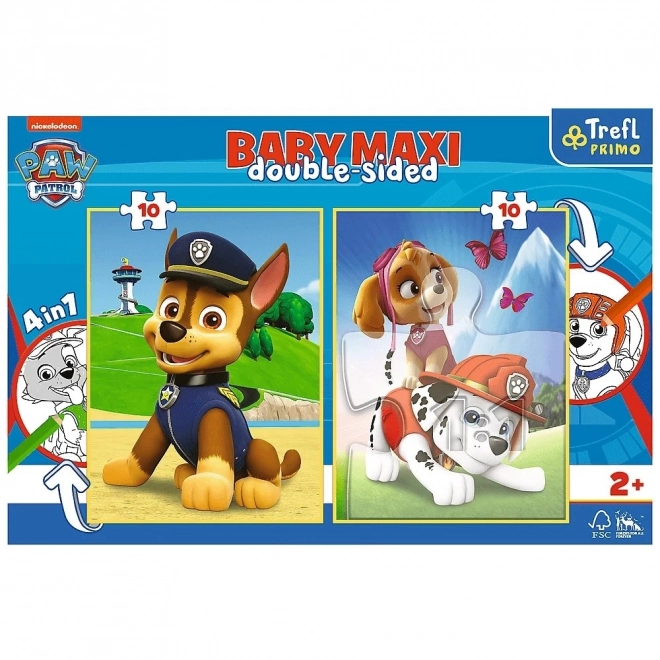 Paw Patrol kétszeres maxi puzzle - Chase, Marshal és Sky