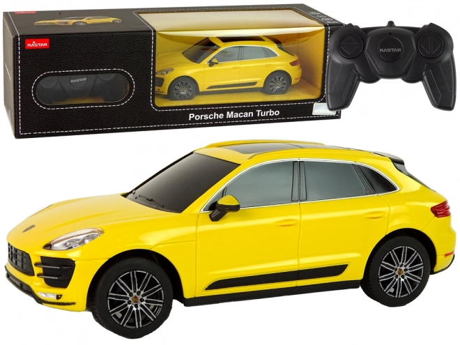 Rastar porsche macan turbo sárga távirányítós autó 1:24