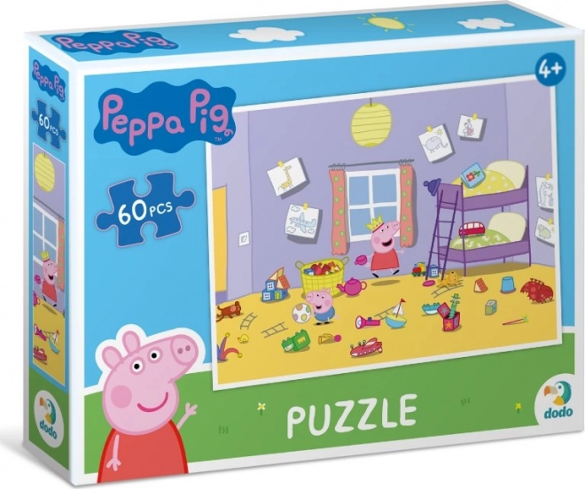 Peppa malac játszik a szobában puzzle 60 darabos