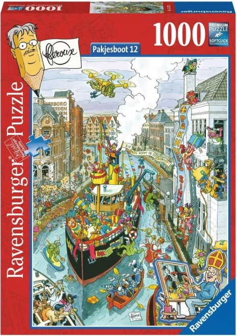 Ravensburger világvárosok puzzle: Pakjesboot, 1000 darabos