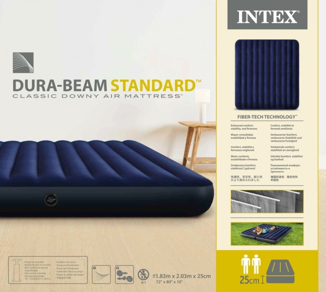 Felfújható Kétszemélyes Velúr Matraca 203x183 cm INTEX