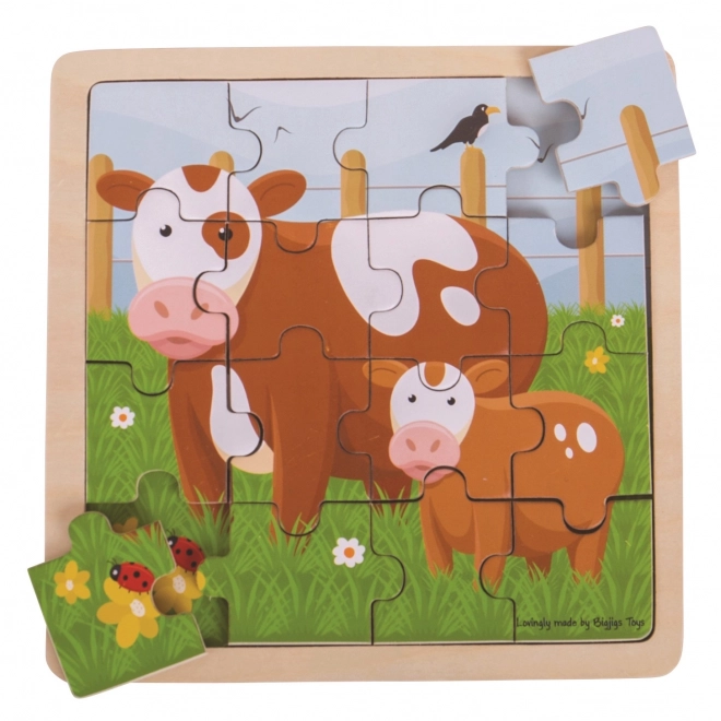 Bigjigs Toys puzzle - Tehén és borjú