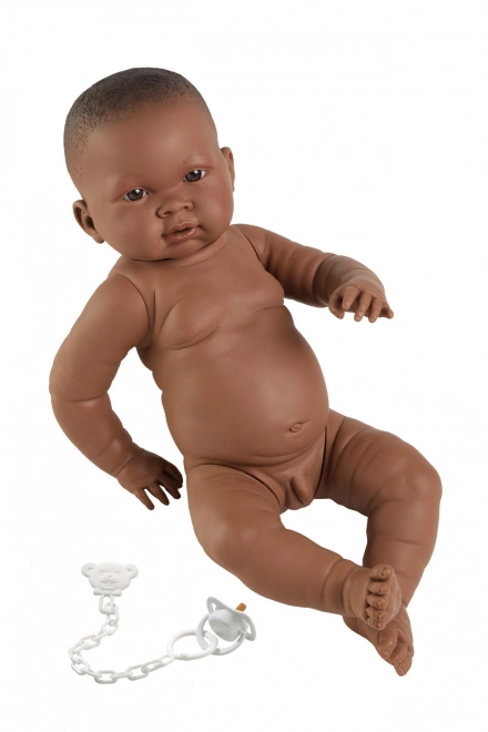 Llorens újszülött baba - afroamerikai etnikai baba teljes vinil testtel - 45 cm