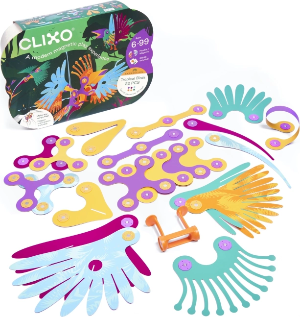 Clixo Tropical Birds mágneses építőkészlet 22 db