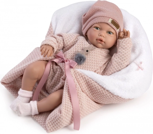 Guca Blanca – élethű hangot adó csecsemőbaba puha textil testtel, 38 cm