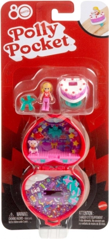 Polly Pocket jubileumi kompakt készlet a Mattel 80. évfordulójára gyűrűvel