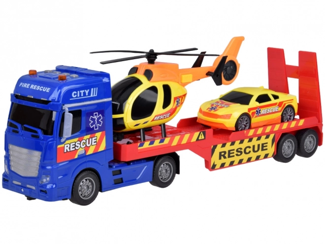 Mentőautó és helikopter játékszett fény- és hangeffektekkel