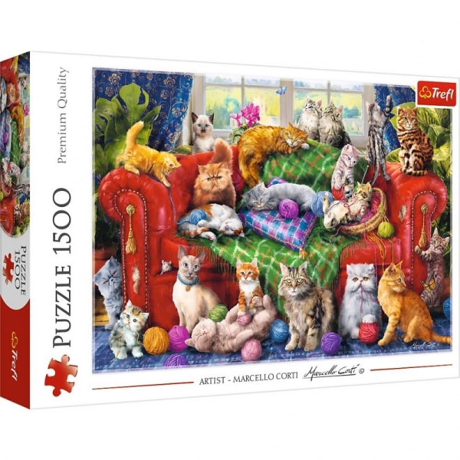 Trefl puzzle macskák a kanapén 1500 darab