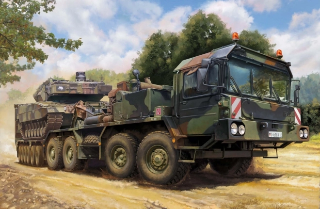 SLT-56 traktor 56t pótkocsival műanyag modell