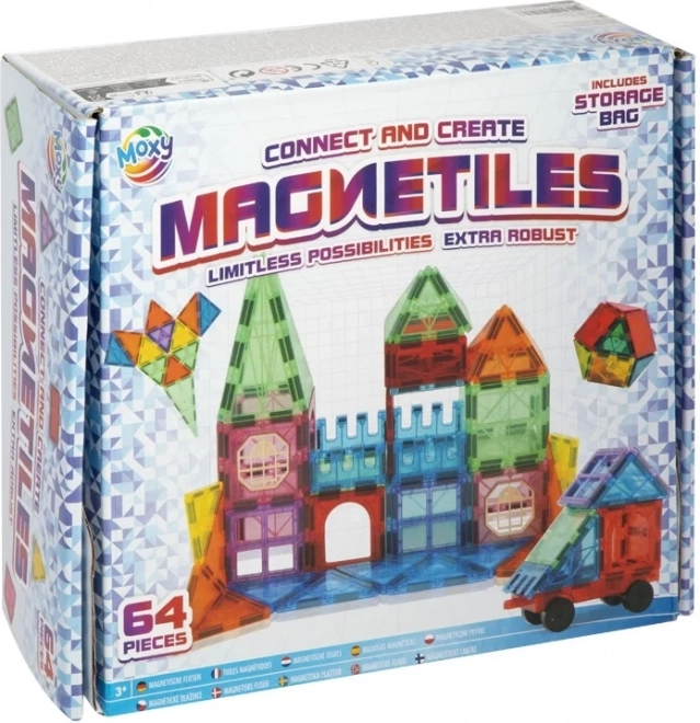 Magnetikus építőkészlet 64 darabos