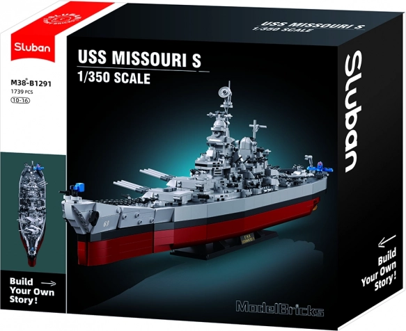 Sluban Építőkészlet USS Missouri csatahajó 1:350