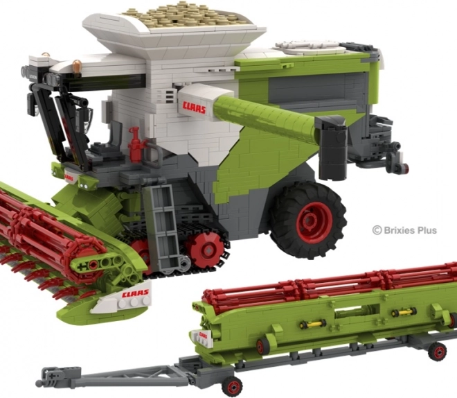 Építőkészlet Brixies Plus Claas Lexion 8900 Terra Trac pótkocsival