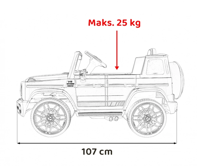 Mercedes AMG G63 gyerekeknek fekete + távirányító + MP3 LED + lassú indítás + EVA + övek