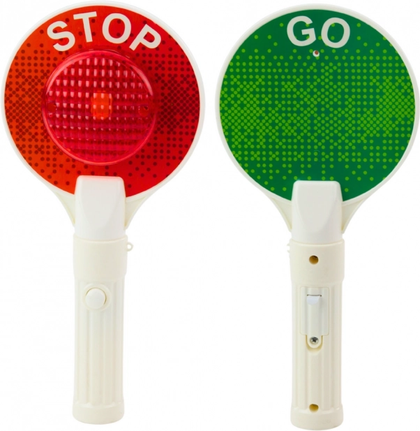 Gyerek rendőrségi jelző tárcsa STOP/GO fénnyel