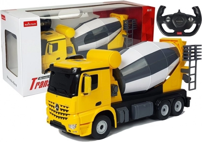 Távirányítású Mercedes-Benz Arocs Rastar 1:14 betonkeverő sárga