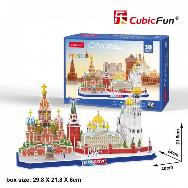 3D városvonal puzzle Moszkva