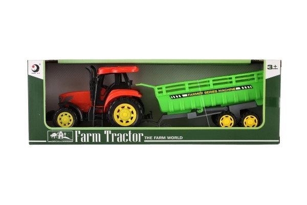 Gyermek traktor utánfutóval, műanyagból, 35 cm