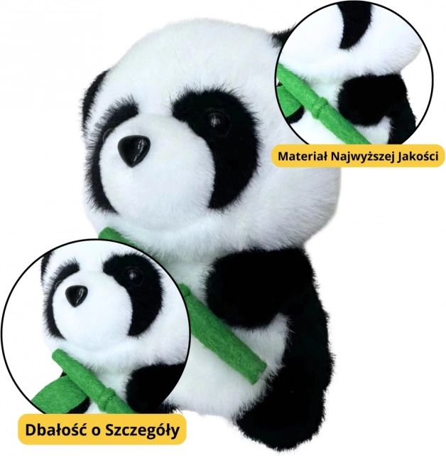 Puhaplüs panda bambusszal 18cm
