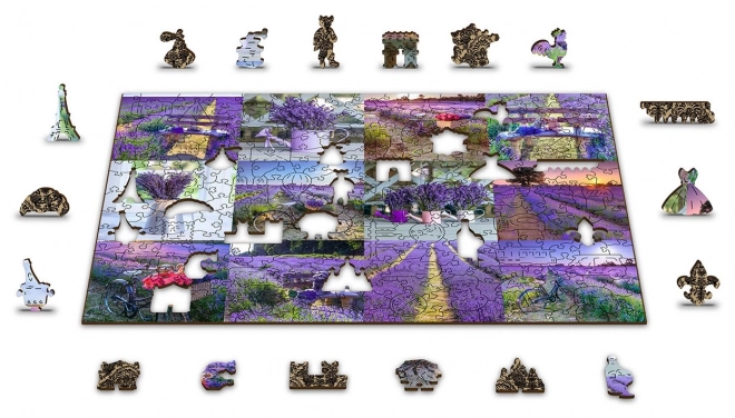 Fa puzzle figurákkal - Lila Franciaország