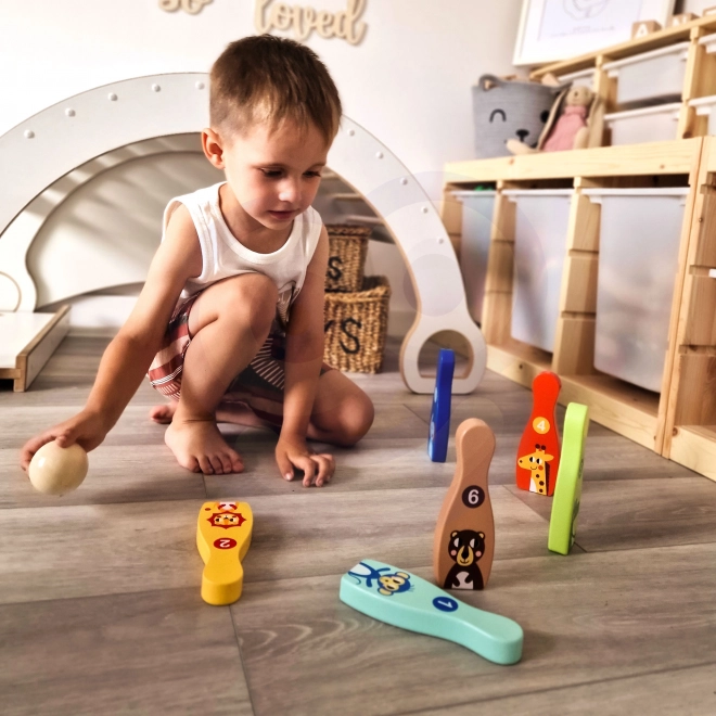 Tooky Toy állatos fa tekék gyerekeknek