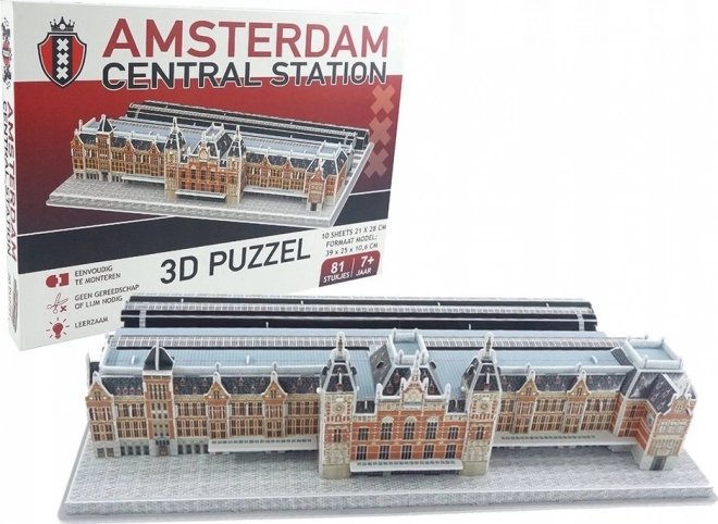 3D puzzle Amszterdami Főpályaudvar 81 darabos