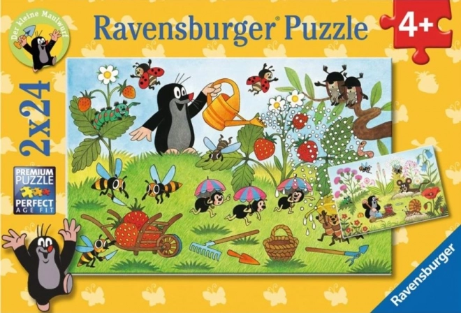 krteček a barátai kertjében Ravensburger puzzle 2x24 darab