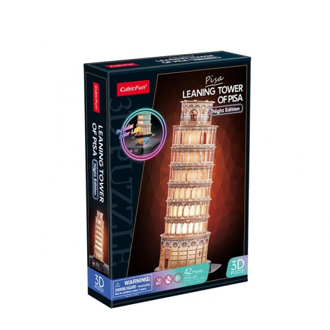 Cubicfun 3D LED éjszakai Pisa ferde torony puzzle