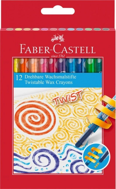 Faber-castell csavarható zsírkréták 12 színben