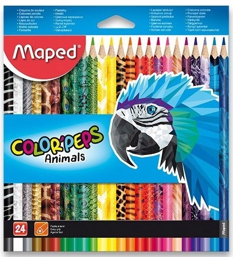 Trojbokkú Color'Peps Animals 24 db-os színes ceruzakészlet