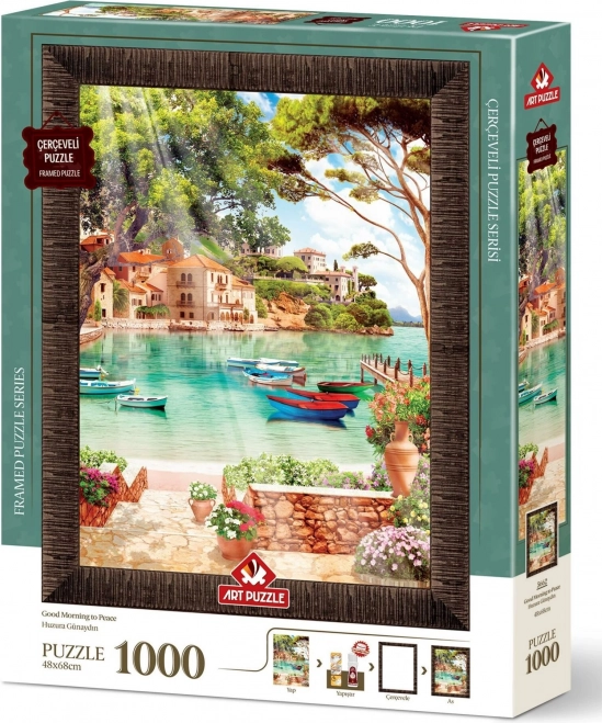 Puzzle kerettel és ragasztóval Jó reggelt 1000 darab