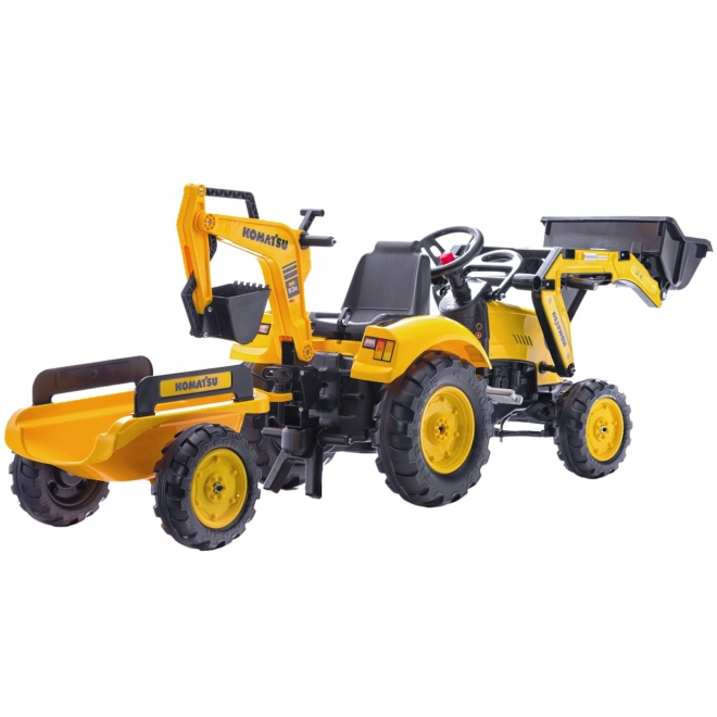 Komatsu pedál traktor elülső és hátsó kanállal és hengerrel